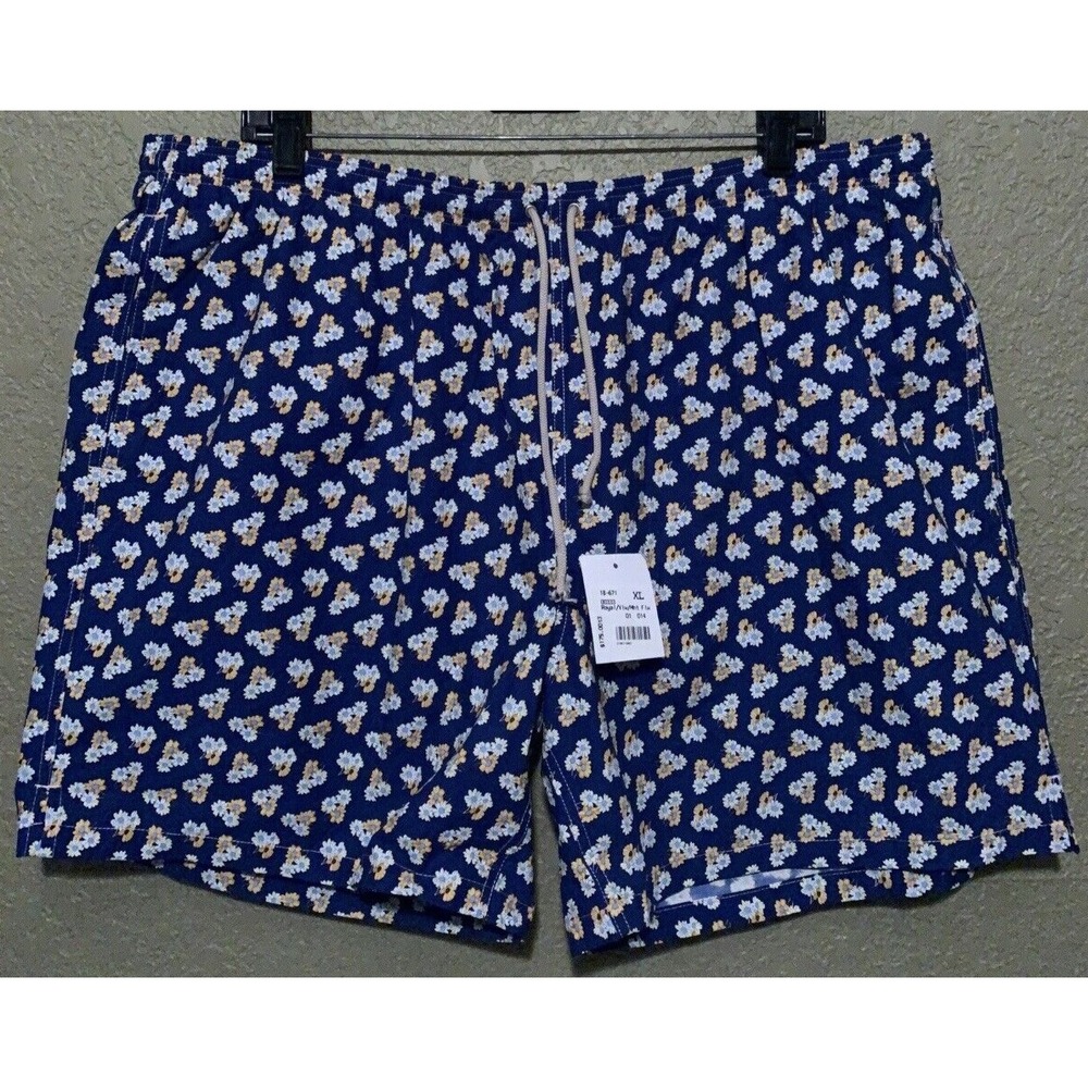NEW Giorgio's of Palm Beach Men's Size XL Navy Floral Swim Trunks Italy $175